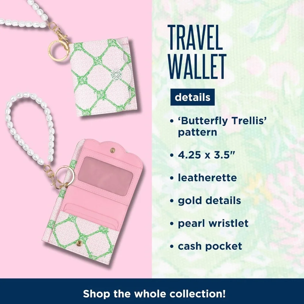 NWT Lily Pulitzer Snap Card Case with Pearl Strap - Picture 4 of 4